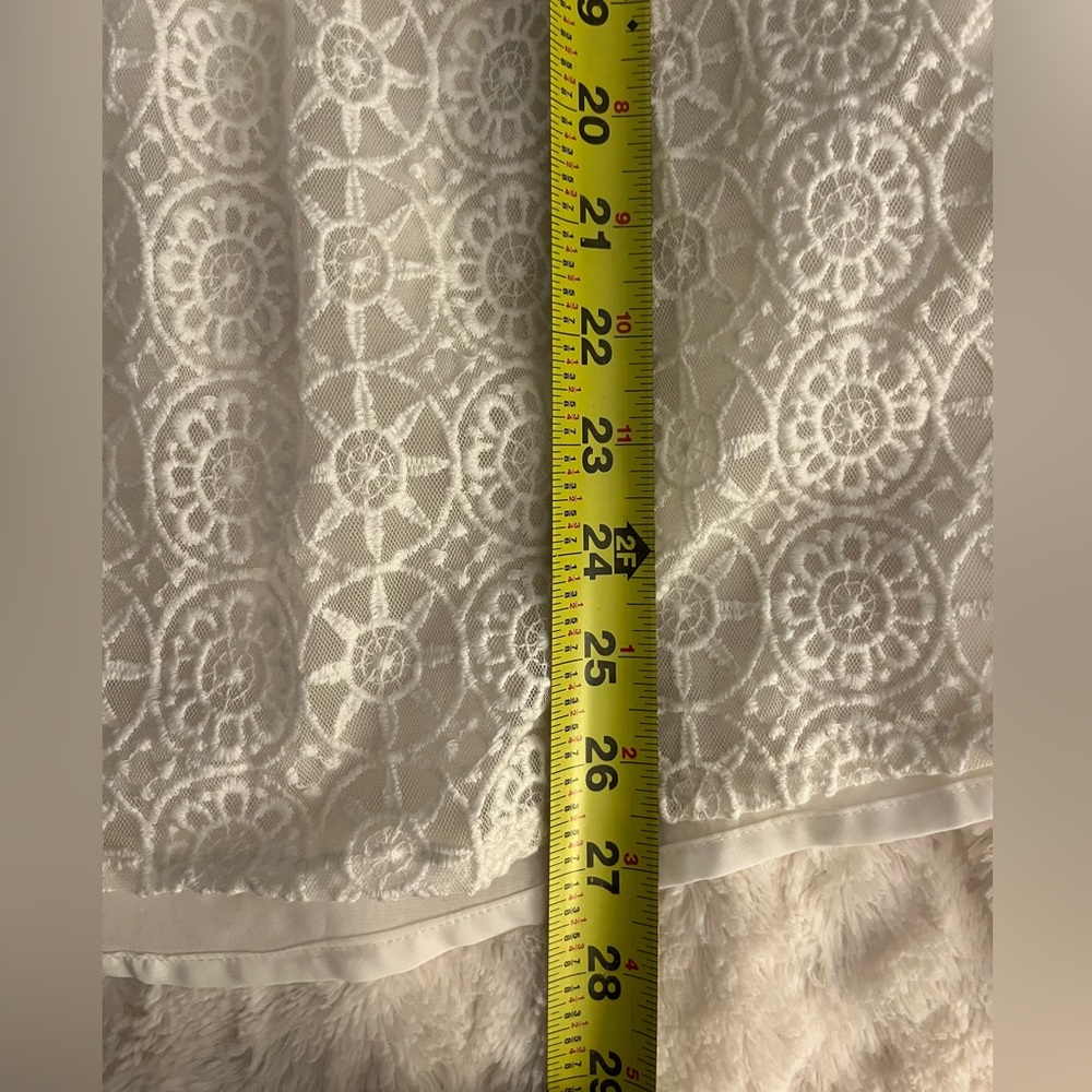 Alfani Ivory Lace Button-Down Blouse - Picture 7 of 8